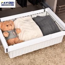  Pants rack telescopic wardrobe pull-out basket cloakroom storage clothing rattan basket Damping cabinet storage basket push pull basket