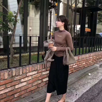 Cocoa Funciermodale Lady 100 lap blouse collar with long sleeve autumn and Korean version of the bottom jacket 9207