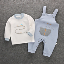 Spring and Autumn Cotton Baby Strap Set Cotton Baby Underwear Women and Women Tide Autumn Clothing Autumn Pants Tide Two-Piece Set