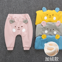 Baby plus velvet pp pants Net red INS autumn and winter padded trousers for men and women Baby Big Ass Harlan outside wearing cotton pants