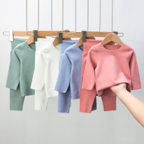 Baby de Velvet seamless underwear set autumn and winter plus velvet baby high waist Belly Belly pajamas self-heating warm autumn pants