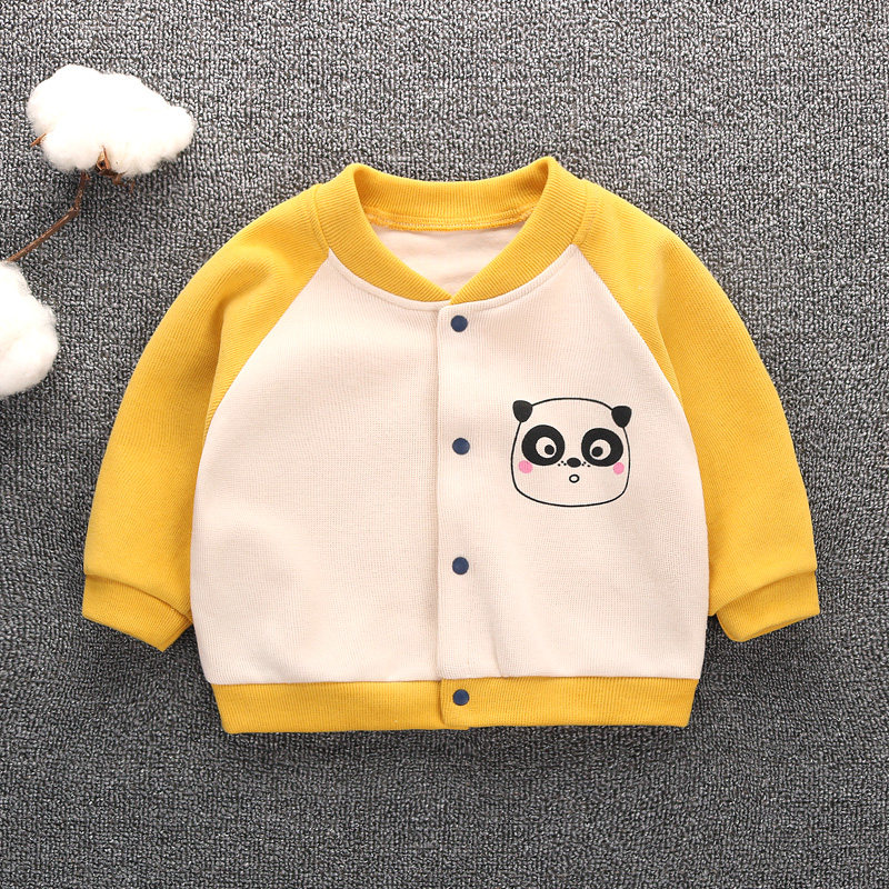 Baby baseball shirt baby cardigan jacket spring and autumn baby boy baby 1 year old girl newborn clothes foreign style jacket