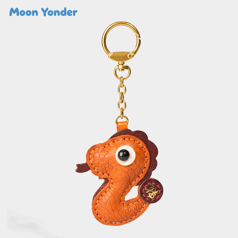 Moonyonder Super Cute Snake Animal Leather Keychain Original Handmade Bag Pendant Trendy Car Decoration