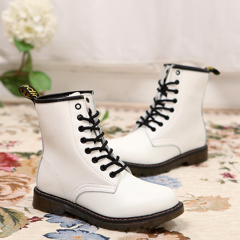 White Martin boots women's winter 2022 new cool street British style plus velvet all-match high-top ankle boots spring and autumn single boots