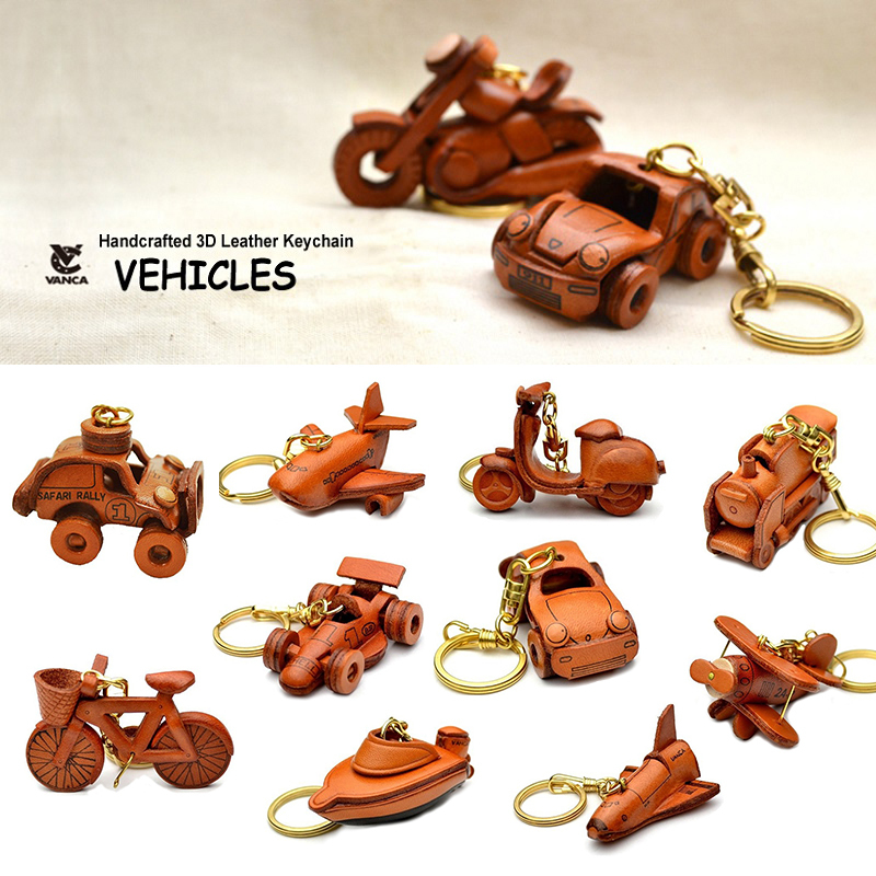Japanese Leather Craft Vanca Keychain Leather Handmade Imported Donut Bag Pendant for Transportation/Instruments