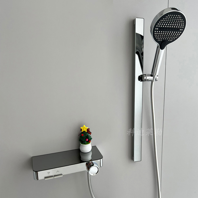 German Silver Simple Shower Set Without Top Spray Hotel Bathroom Hot and Cold Mixing Valve Bathtub Faucet