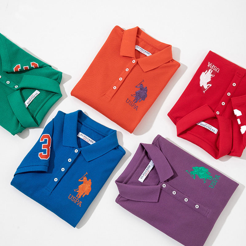 Uspoloassn American Polo Collared T-Shirt Dress Paul Dress Solid Color Women's Polo Shirt Dress