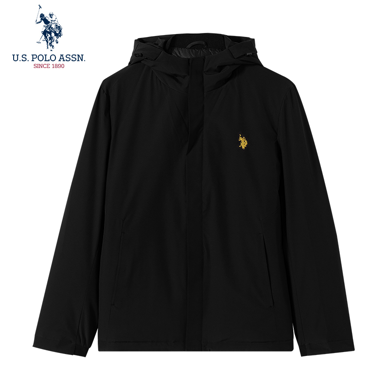 Uspoloassn American Polo Association Autumn and Winter Men's Short Hooded Lightweight down Jacket Warm Coat