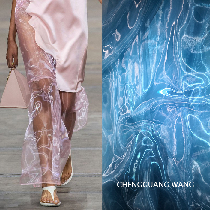 Liquid Texture Water-Gloss Yarn, Floating Light Mermaid Silk Yarn, Naturally Radiant Fairy-Like Fabric, Half-Meter Price