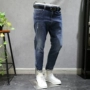 Quần jeans cạp cao G-DIAN chân thon dài màu trắng mài quần jeans xanh nam sẫm S731 quần jean nam