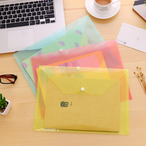 20 transparent blank file bag button bag A4 by button bag student paper containing office kit archive bag