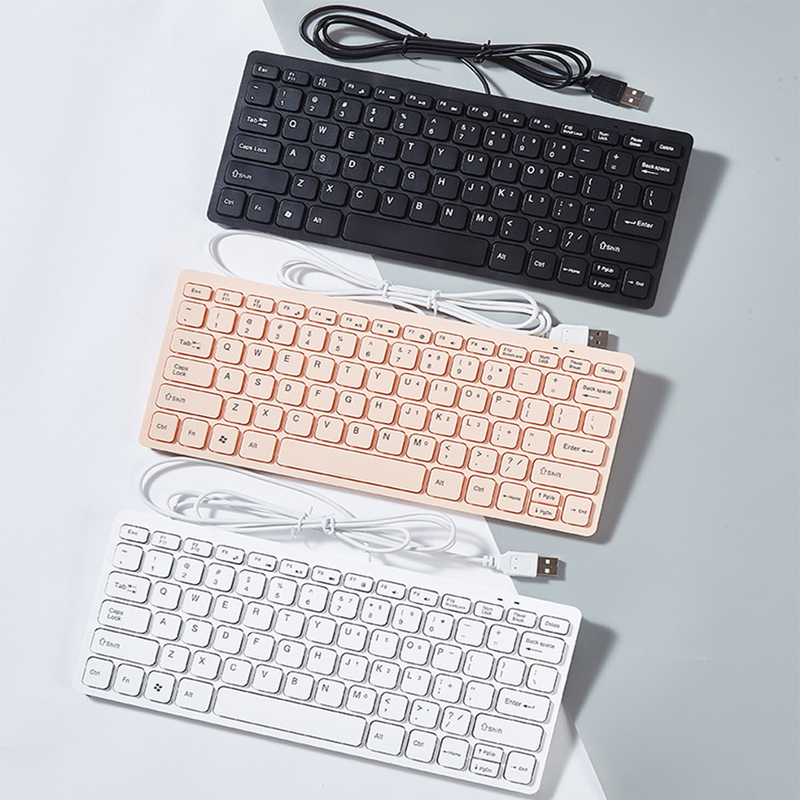 K1000 Chocolate Ultra-Thin USB Office Desktop Computer Notebook External Keyboard 12-Inch 78-Key Keyboard