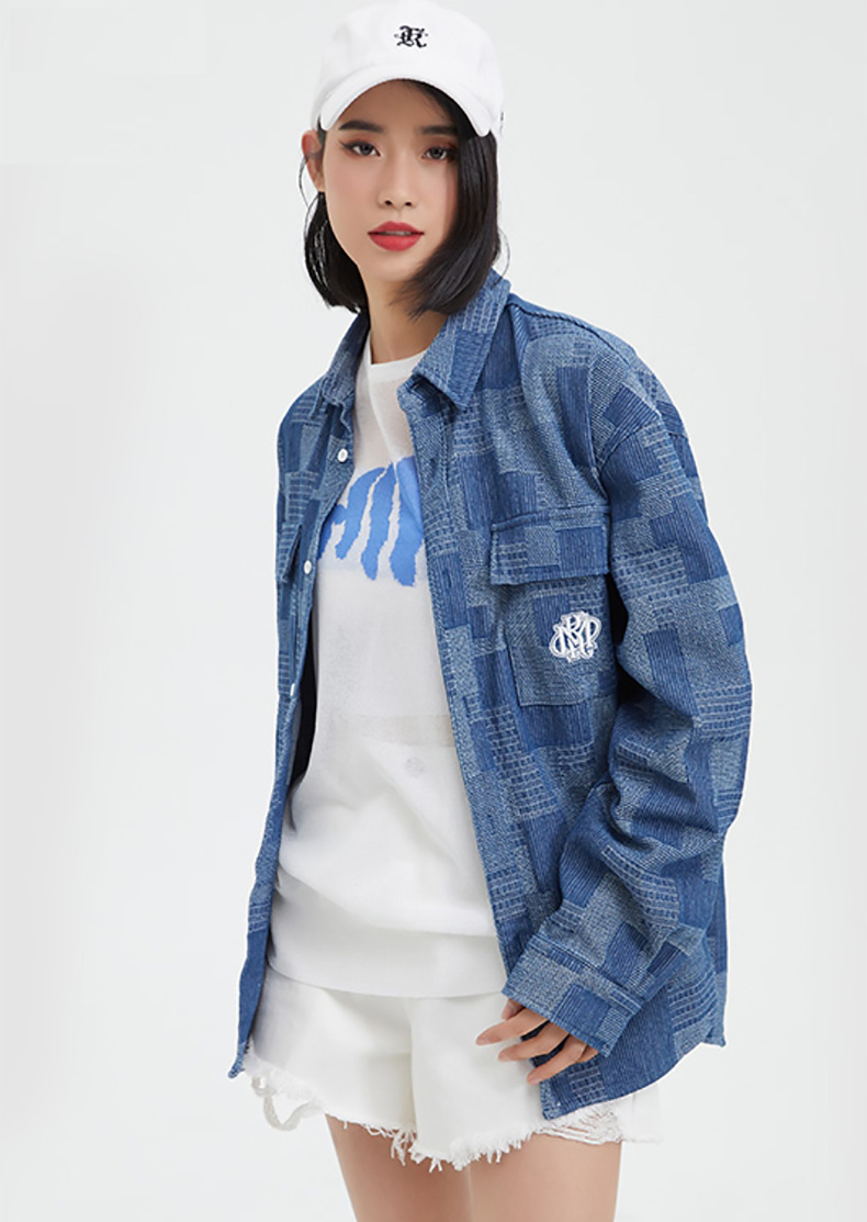 KAMA 卡玛 情侣款 翻领棋盘格撞色牛仔衬衣 天猫优惠券折后¥139包邮(¥219-80)男、女2色可选