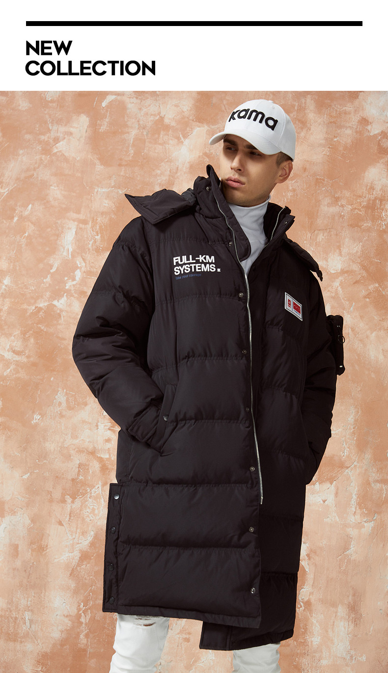 KAMA/卡玛 男士加厚中长款 连帽羽绒服 图7