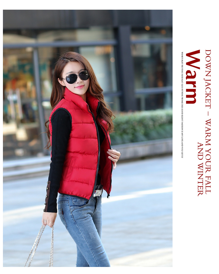 Vest hoang dã 2018 thu đông xuống vest cotton nữ size lớn ngắn Hàn Quốc thời trang áo khoác cotton mỏng nhẹ vest váy nữ