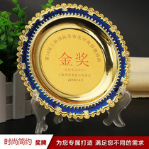 Supply round color two-color medal plate Yiwu factory direct sales can be matched with plastic metal bracket