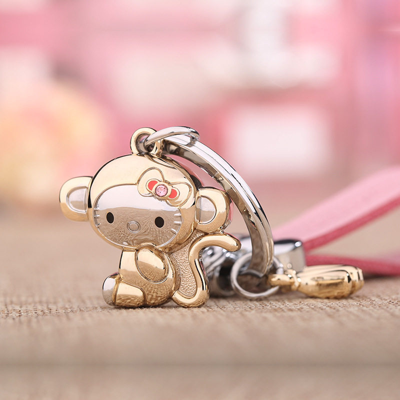 Korean cute creative monkey key chain ring monkey female promotional activities gift craft gift car key chain