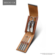 Seven-element custom business brown oblique nail clipper seven-piece nail clipper set nail clipper corporate event gift