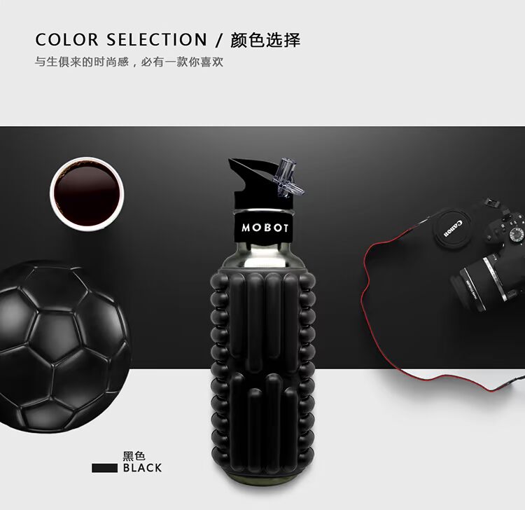 American Mobot new massage con lăn thể thao chai nước cup xách tay thép không gỉ chai nước nhiều màu bình nước tập gym 2l