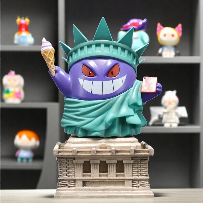 Pokemon Gengar Cos Statue of Liberty Pocket Monster Case Desktop Model Ornament Boxed Figure