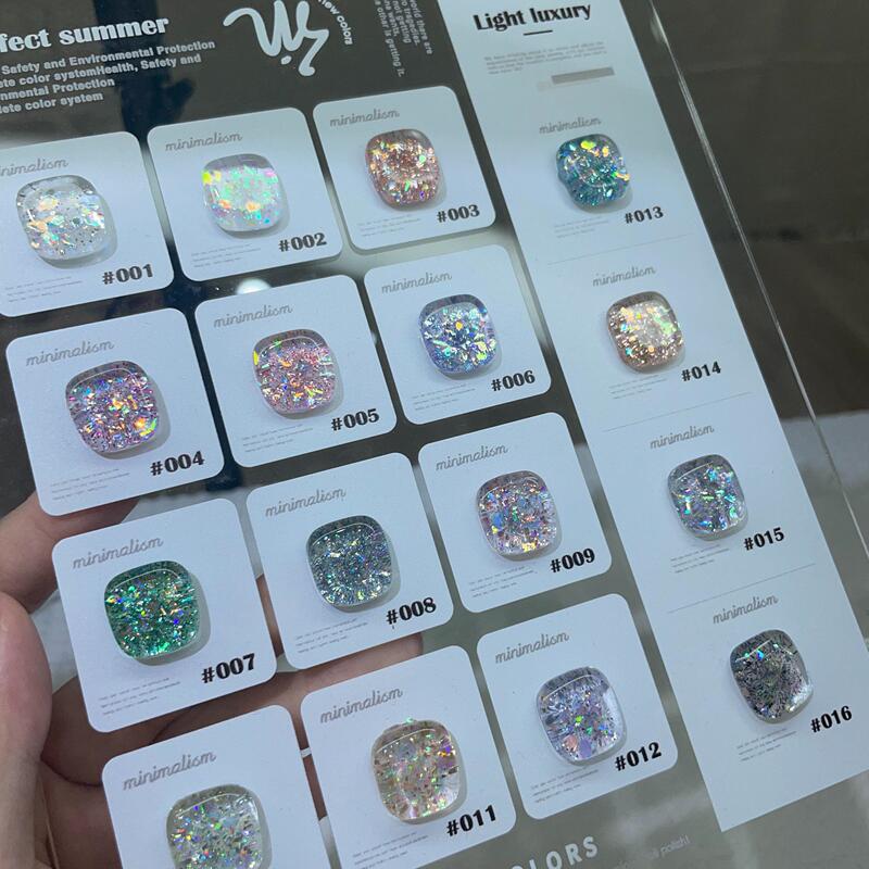 New Korean Large Glitter Nail Polish Gel, Popular on the Internet, Long-Lasting, Dazzling, Holographic, Rainbow, Eco-Friendly Gel, One Color Per Piece