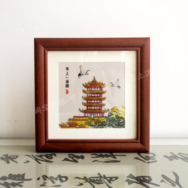 Wuhan Han Embroidery Gift Craft Gifts Swing Accessories Hubei local characteristics folk customs Han embroidered handicrafts Yellow Crane Tower pendulum pendant