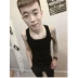 Tay nhanh tay đỏ bốn anh em cùng tuổi thanh xuân bó chặt mồ hôi vest xã hội anh chàng to tròn cổ áo vest nam áo gym Lót