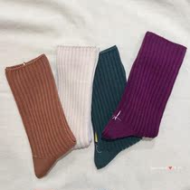 T Japan~Made in Japan solid color striped socks