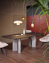 Nordic minimalist solid wood conference table Light luxury modern dining table Long table Designer creative desk workbench desk