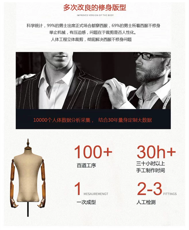 Shangdong Sheyuan Spring and Autumn British Business High-end Brick Red Slim Suit Men 3199/30 - Suit phù hợp