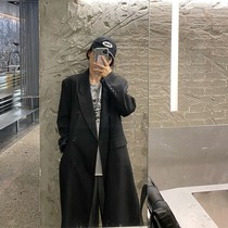 Kinsu One suit woman 2022 spring and autumn new Korean version double row buttoned with kneecap chic black coat tide