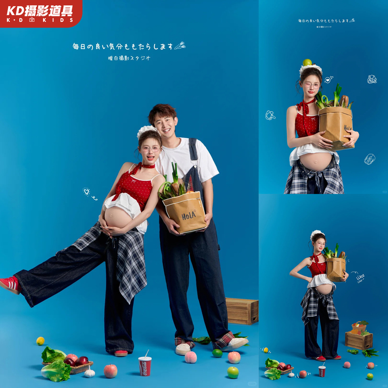 Maternity Photo Studio Summer New Style French, Japanese and Korean Simple and Fresh Girl Portrait Pregnant Mommy Art Photography Outfit