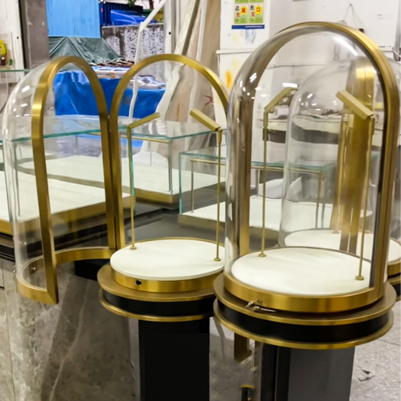 Semi-Circular Glass Cover Jewelry Display Cover Glass Display Cabinet Metal Frame Round Decorative Ornaments Home Display Cabinet Semi-Circular Glass Cover Jewelry Display Cover Glass Display Cabinet Metal Frame Round Decorative Ornaments Home Display Cabinet