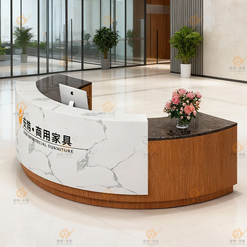 Beauty Salon Company Front Desk Reception Desk Restaurant Curved Bar Counter Cash Register Counter Milk Tea Shop Counter Table Service Desk