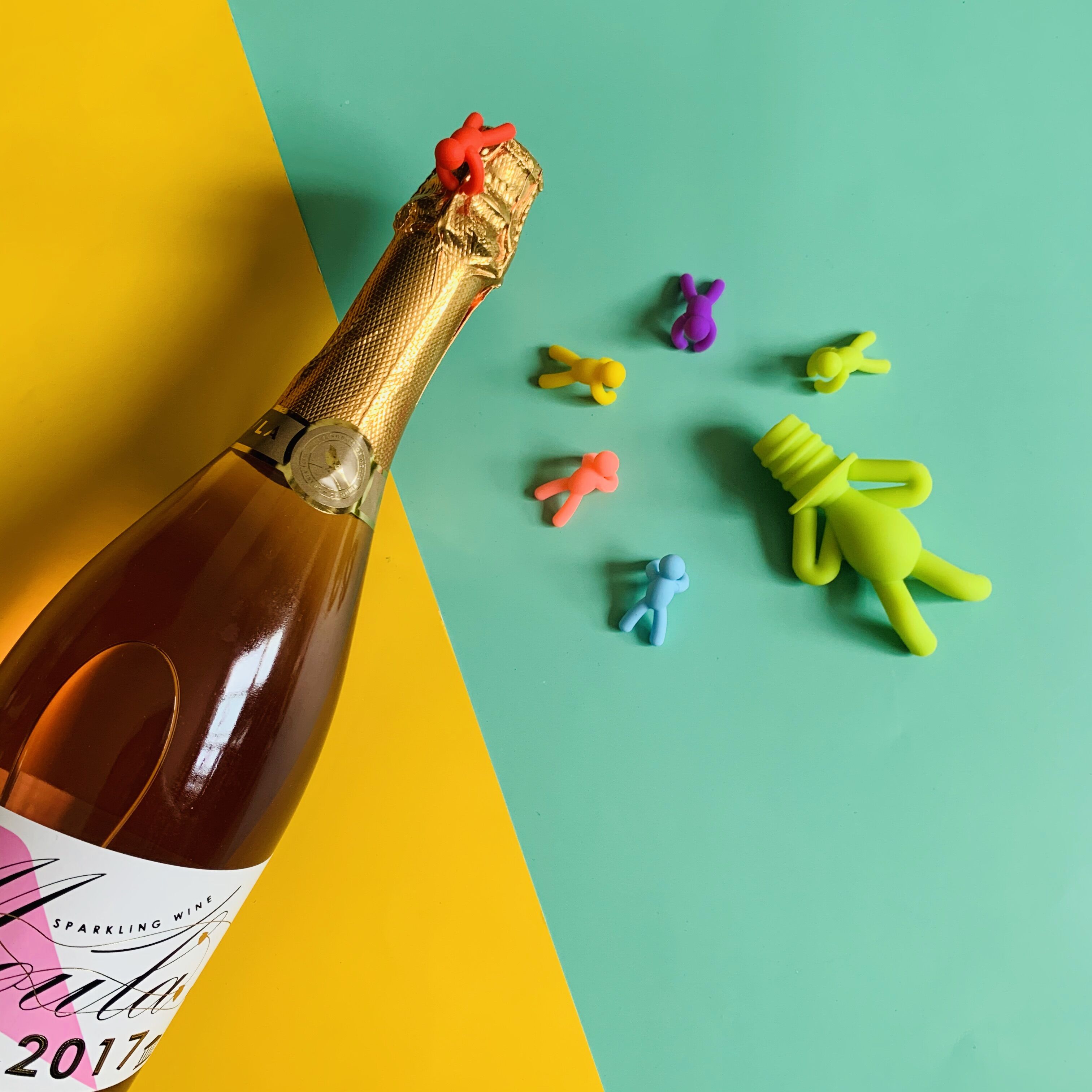 Water Glass Mark Sticker Recognizer Red Wine Cork Party Gas Bubble Wine Mug Distinguish Champagne Wine Seal Stopper