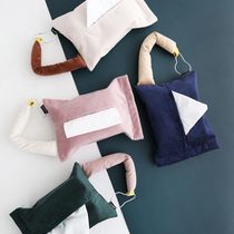 Creative car tissue box household simple and cute fabric tissue bag bedroom soft decoration desktop storage tissue set
