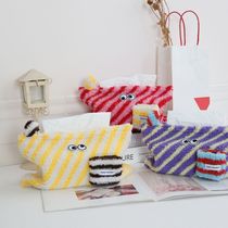 Creative desktop tissue box cute household fabric tissue bag living room bedroom paper drawer hanging car tissue set