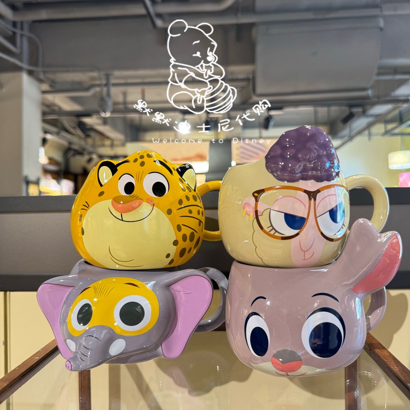 Shanghai Disneyland Zootopia Judy Nick Leopard Police Officer Cartoon Ceramic Mug Water Cup Shanghai Disneyland Zootopia Judy Nick Leopard Police Officer Cartoon Ceramic Mug Water Cup