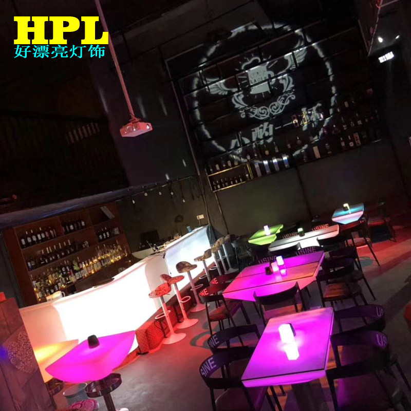 led clear bar cafe bar table and chairs KTV luminous coffee table bar night club box card seat bar scattered