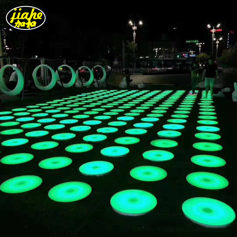 Colorful Jump Board LED Ground Floor Lamp Ground Buried Mall Park Color Running Induction Luminous Pedal Abyss Music Light