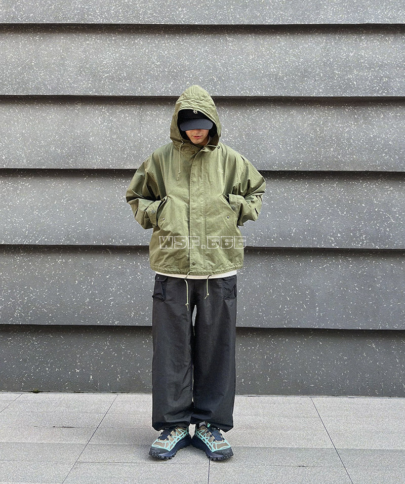Nyco Hooded Windbreaker Nylon Cotton Blend Jacket - Taobao product photo 8