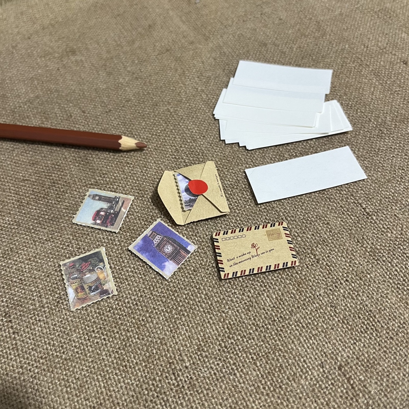 Scene Model Simulation Miniature Mini Envelopes Stamps Stationery Micro-Scenery Sand Table Props Landscaping Decoration Ornaments
