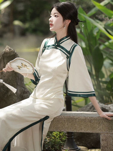 Легкое весеннее ципао, изысканный стиль, 2025 года, тренд сезона