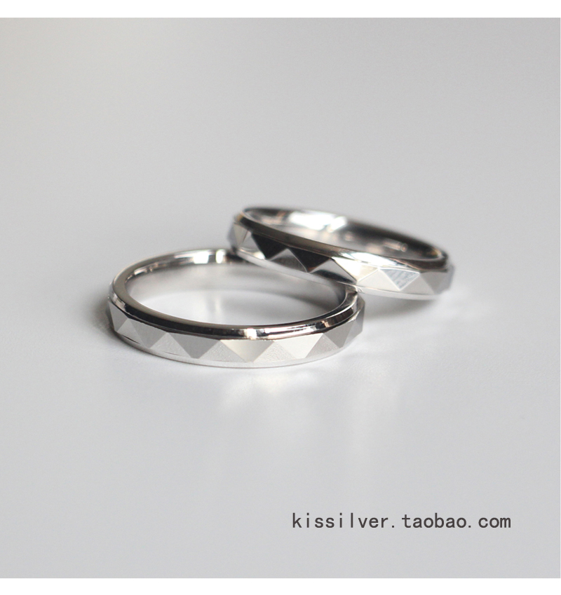 Chữ miễn phí S925 sterling ánh sáng mặt cắt bạc có thể được thiết kế xoay cặp đôi nhẫn nhẫn nhẫn nam và nữ chuyển nhẫn nhẫn chrome heart