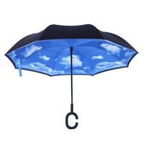 Long handle umbrella reverse umbrella reverse umbrella car reverse umbrella can stand the third generation reverse parasol reverse umbrella accessories umbrella bone