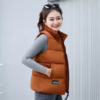 Vest nữ xuống cotton Hàn Quốc áo ngắn xuân hè thu đông 2018 mới vest không tay áo khoác cotton áo gió nữ đẹp