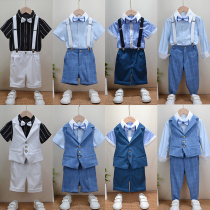June 1 boys dress summer childrens small suit suit host piano performance clothes summer baby British suit