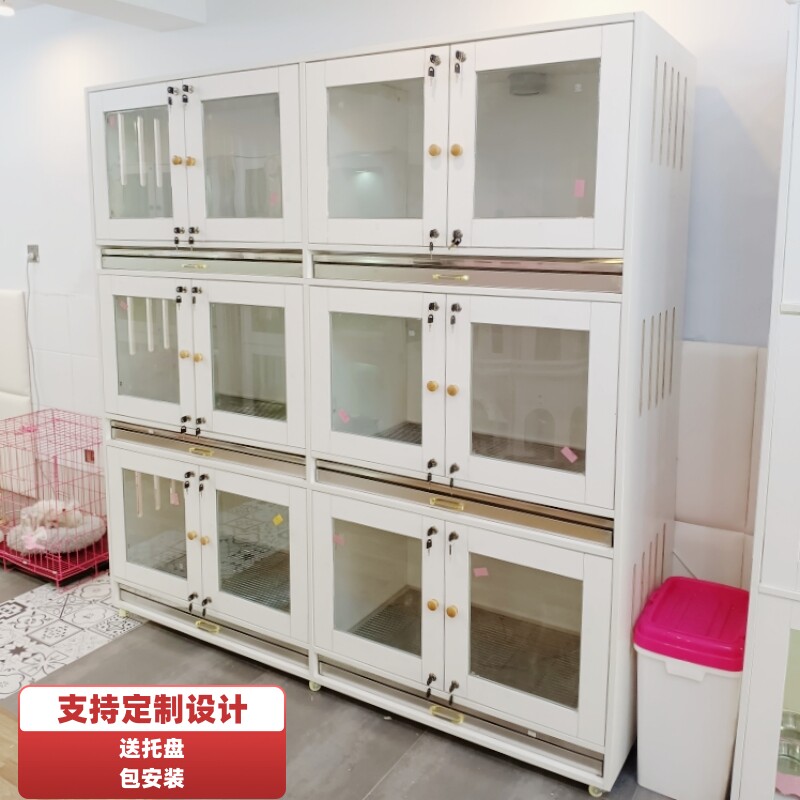 Dog cage cage solid wood display cabinet foster villa small medium-sized Teddy with toilet tray house dog rabbit cage