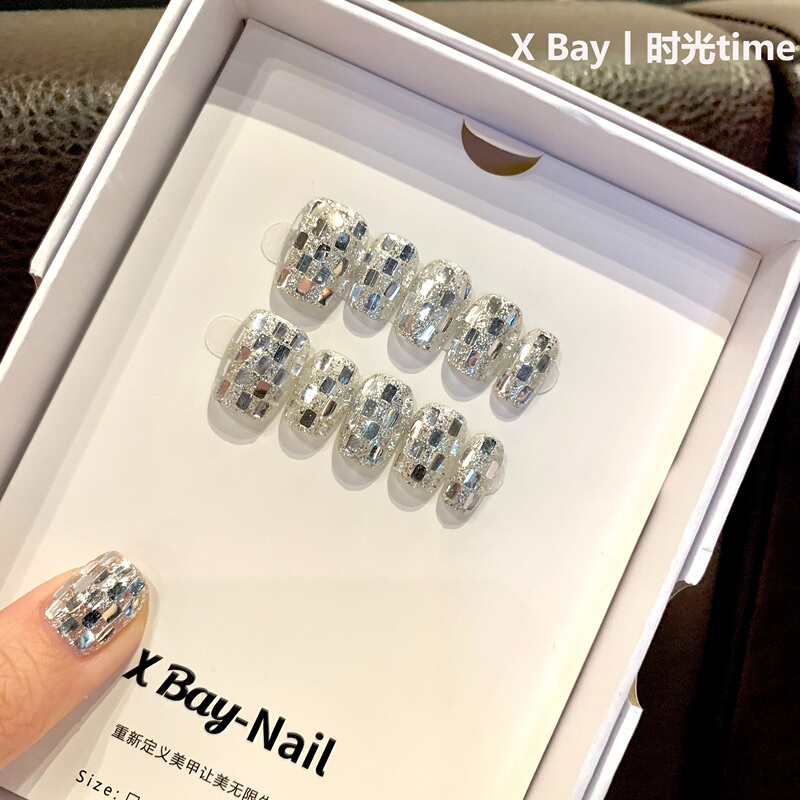 Time丨Handmade Wearing Nails·Designer Style Manicure Niche Design Short Nails High-End Wear