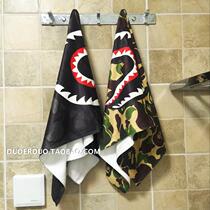 Tide brand shark camouflage home towel sports towel bath towel yoga fitness fan towel men and women sweat towel